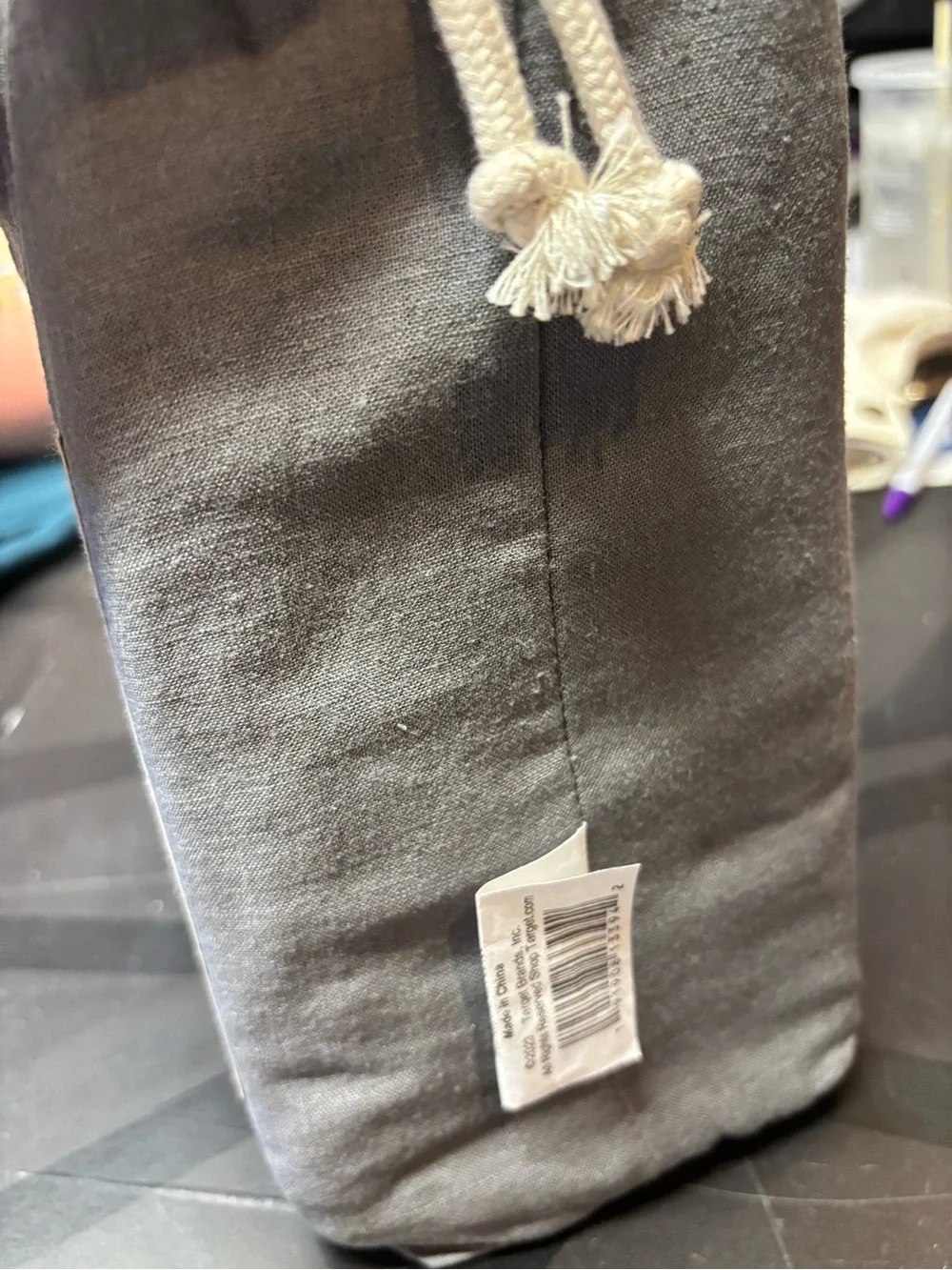 Casaluna Linen Blend Bedskirt in Gray